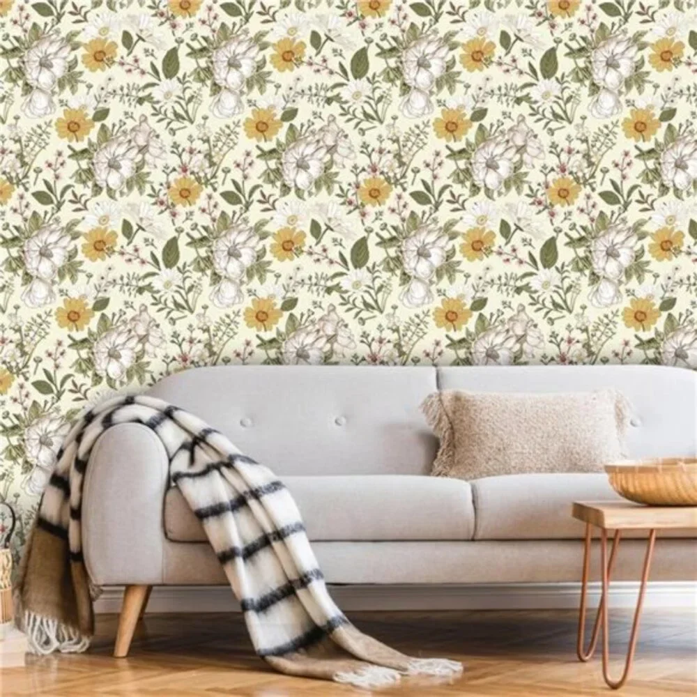 Blooming Floral Peel and Stick Wallpaper: 17.7in*118in, Removable, Self Adhesive